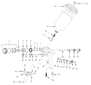 Spray-Gun Parts Diagram and Parts List for DH5800  Campbell Hausfeld Paint Sprayer